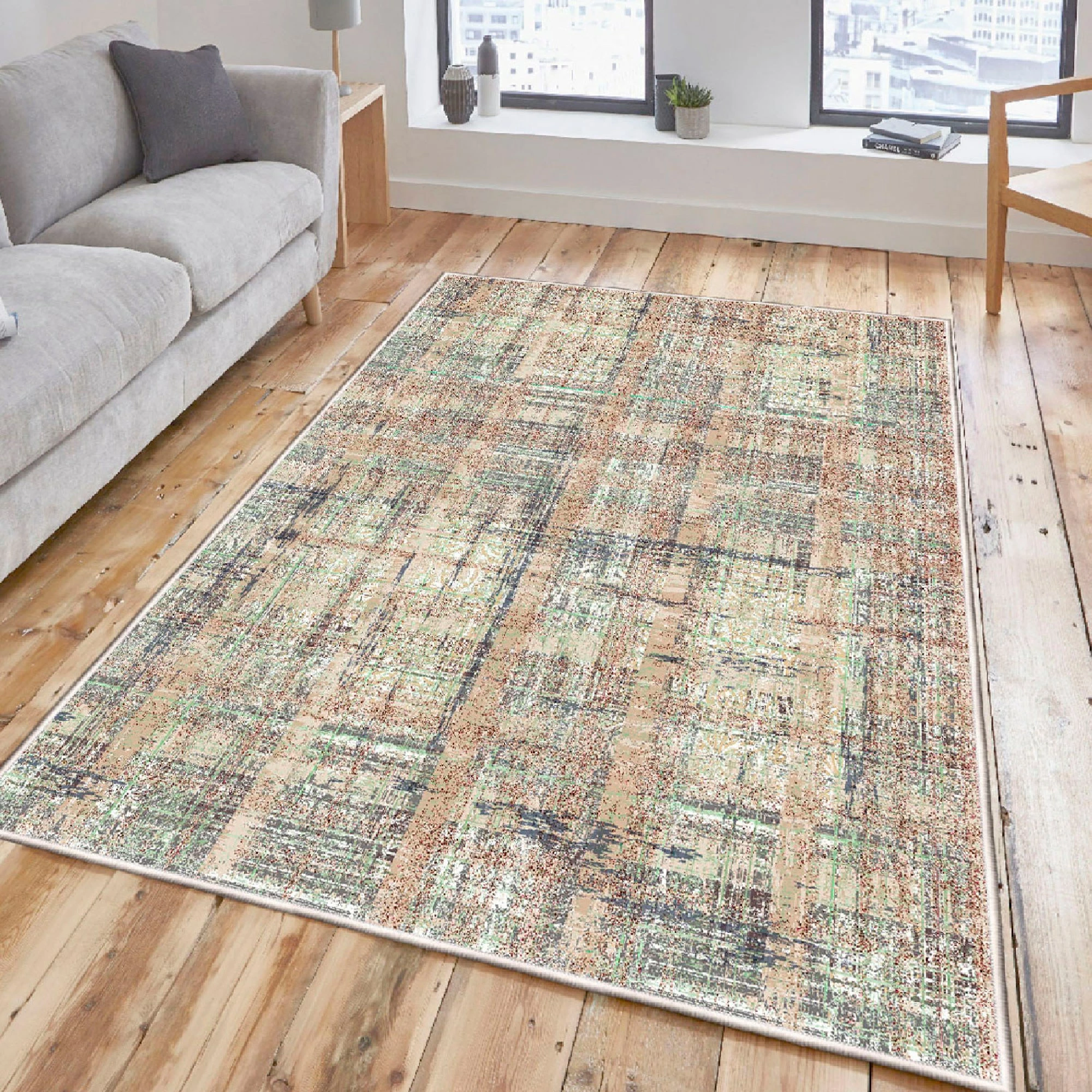 Qilim Conceptum Hypnose, 160x230cm, Exfab288-Klm, ngjyrë mink, e gjelbër, gri