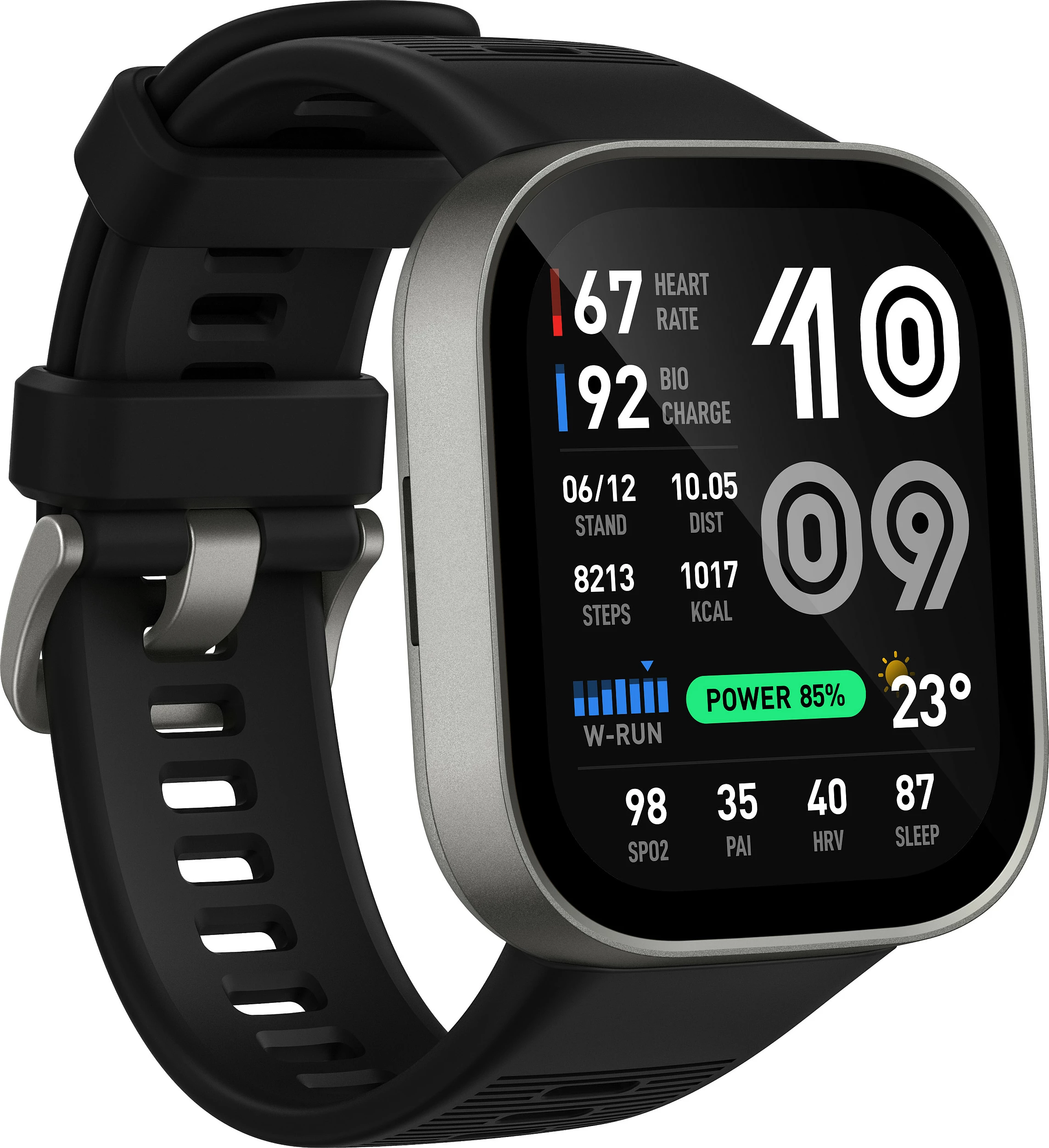 Smartwatch Amazfit Bip Max, AMOLED 2.07", GPS, 4GB, SpO2, Silver