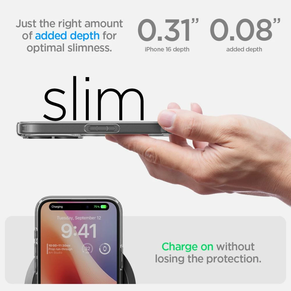 Mbështjellës Spigen Ultra Hybrid për iPhone 16 Plus, Transparent