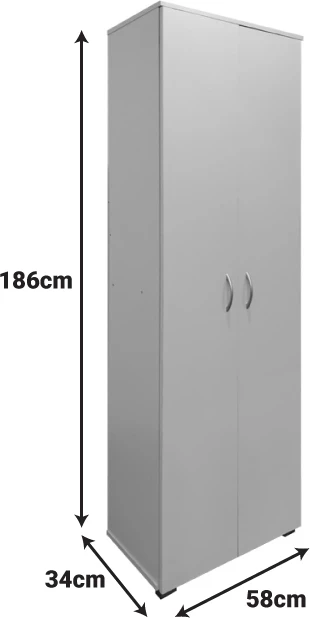 Dollap për këpucë dhe rroba Racka, ngjyrë sonoma, 58x34x186cm