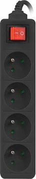 Zgjatues rryme Lanberg PS1-04E-0150-BK 4 priza 1.5 m me switch, i zi