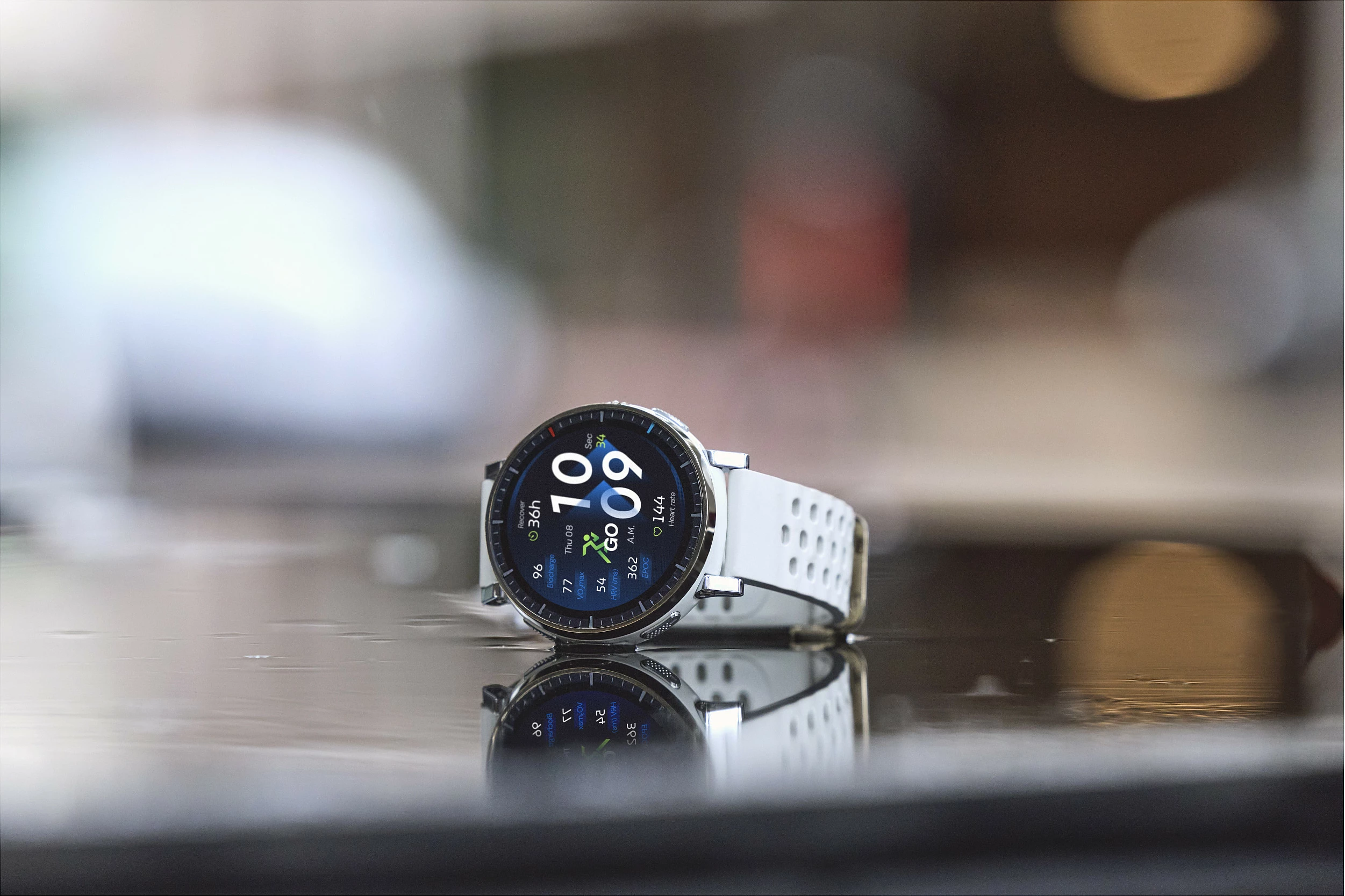Smartwatch Amazfit Active 3, 1.32" AMOLED, GPS, NFC, Bluetooth 5.3, 38 g, rrip silikon i bardhë