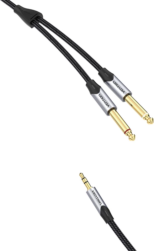 Kabllo audio Vention BARHL, 3.5mm në 2x 6.35mm, 10m, Gri