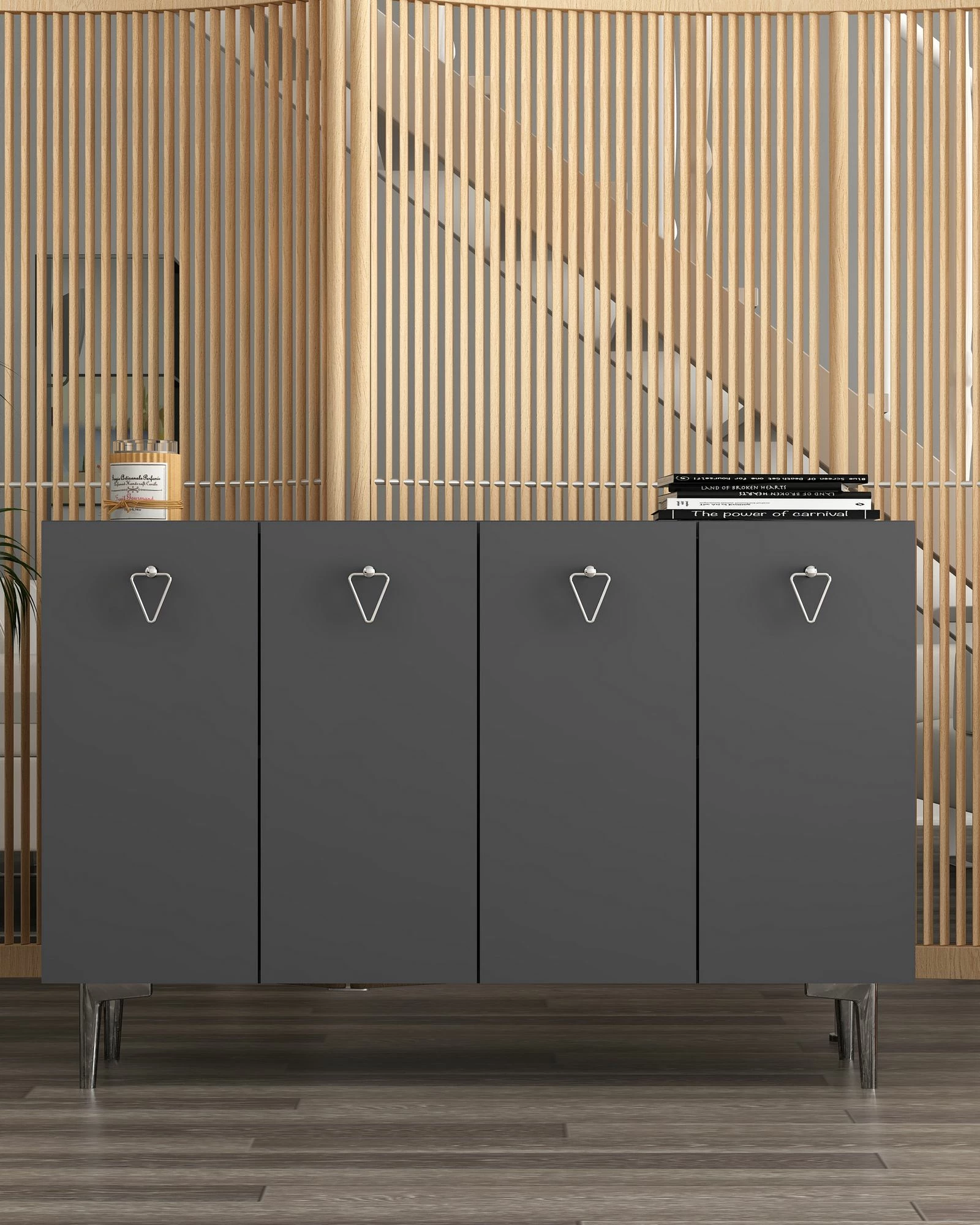 Konsol Skye Decor, Leyla, anthracite dhe argjend