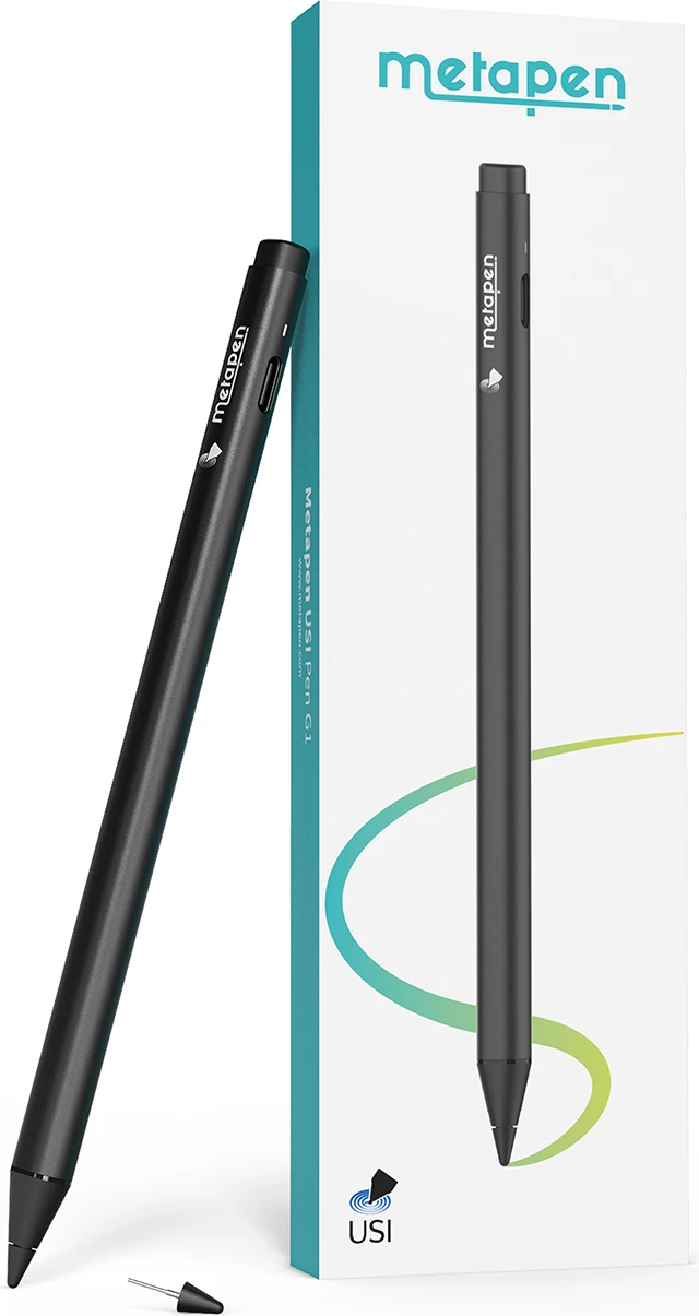Stylus Metapen Pen G1, 4096 nivele presioni, Palm Rejection, USB-C, deri 90 orë, e zezë