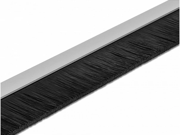 Shirit furçe DeLOCK 40 mm, profil alumin i drejtë, 1 m, alumin/zi
