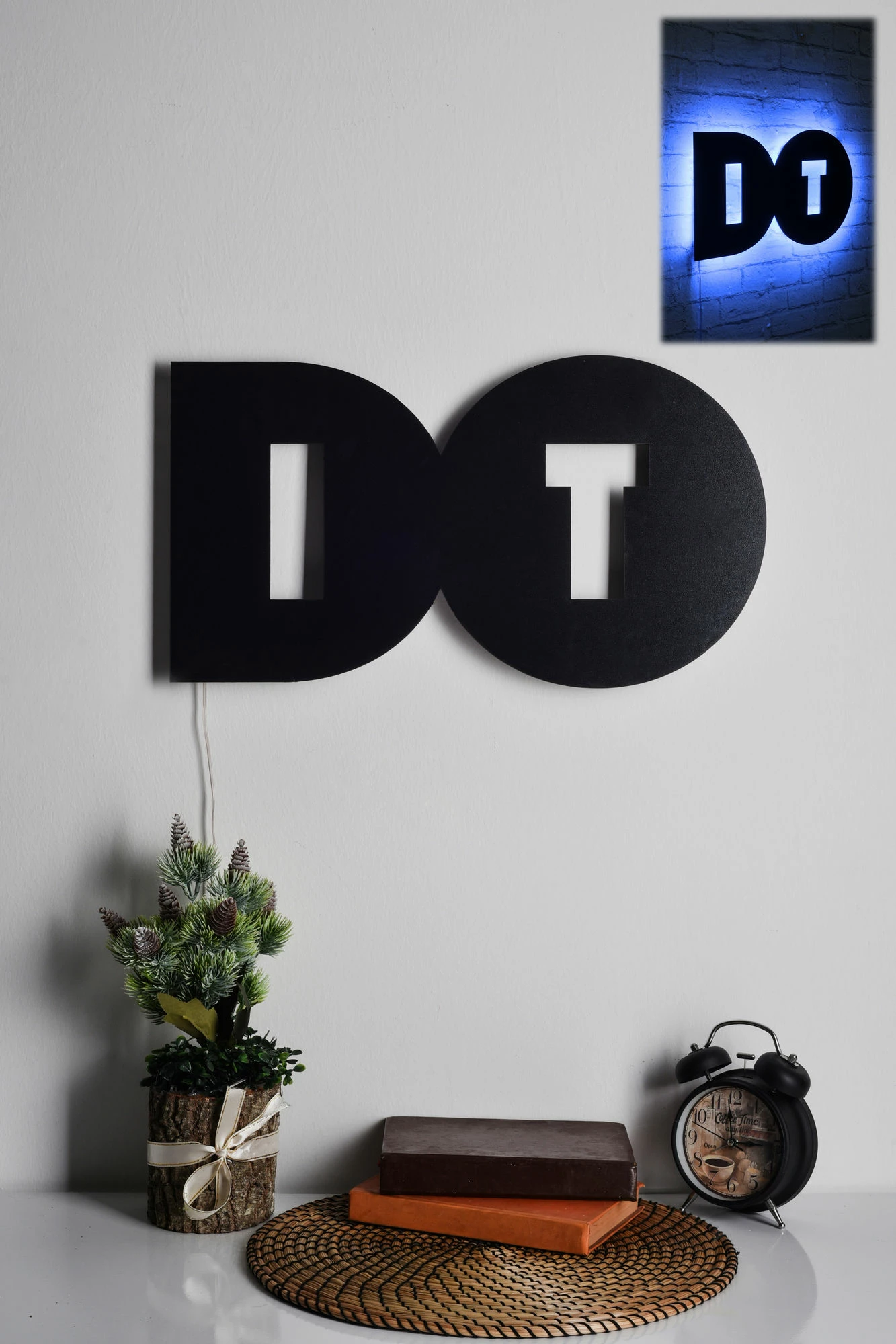 Dritë dekorative LED Wallity, Do It, ngjyrë kaltër