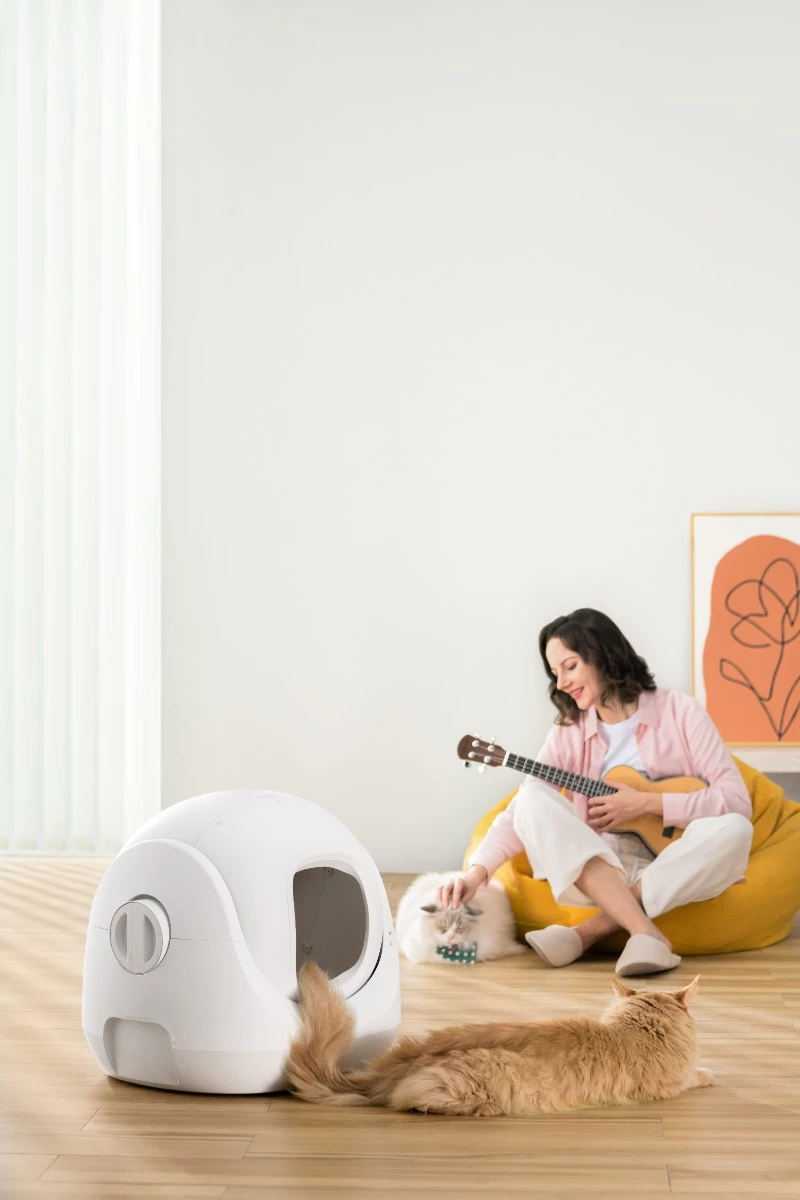 Kuti inteligjente vetëpastruese për rërë mace Catlink Baymax, WiFi, 7 L, e bardhë