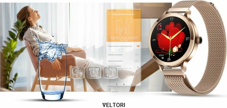 Smartwatch për femra VELTORI, rozë