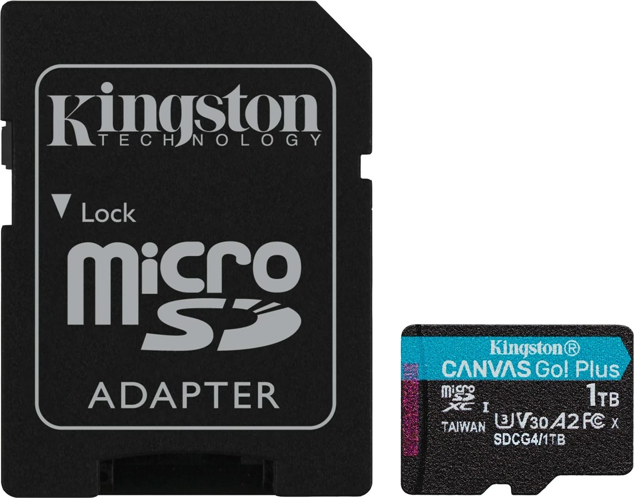 Kartelë memorie microSDXC Kingston Canvas Go Plus Gen4 1TB me adapter, E zezë