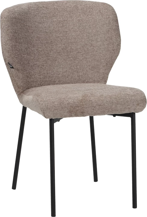 Karrige Mavier, set prej 2 copë, stof bezhë, këmbë metalike të zeza, 48x61.5x82cm