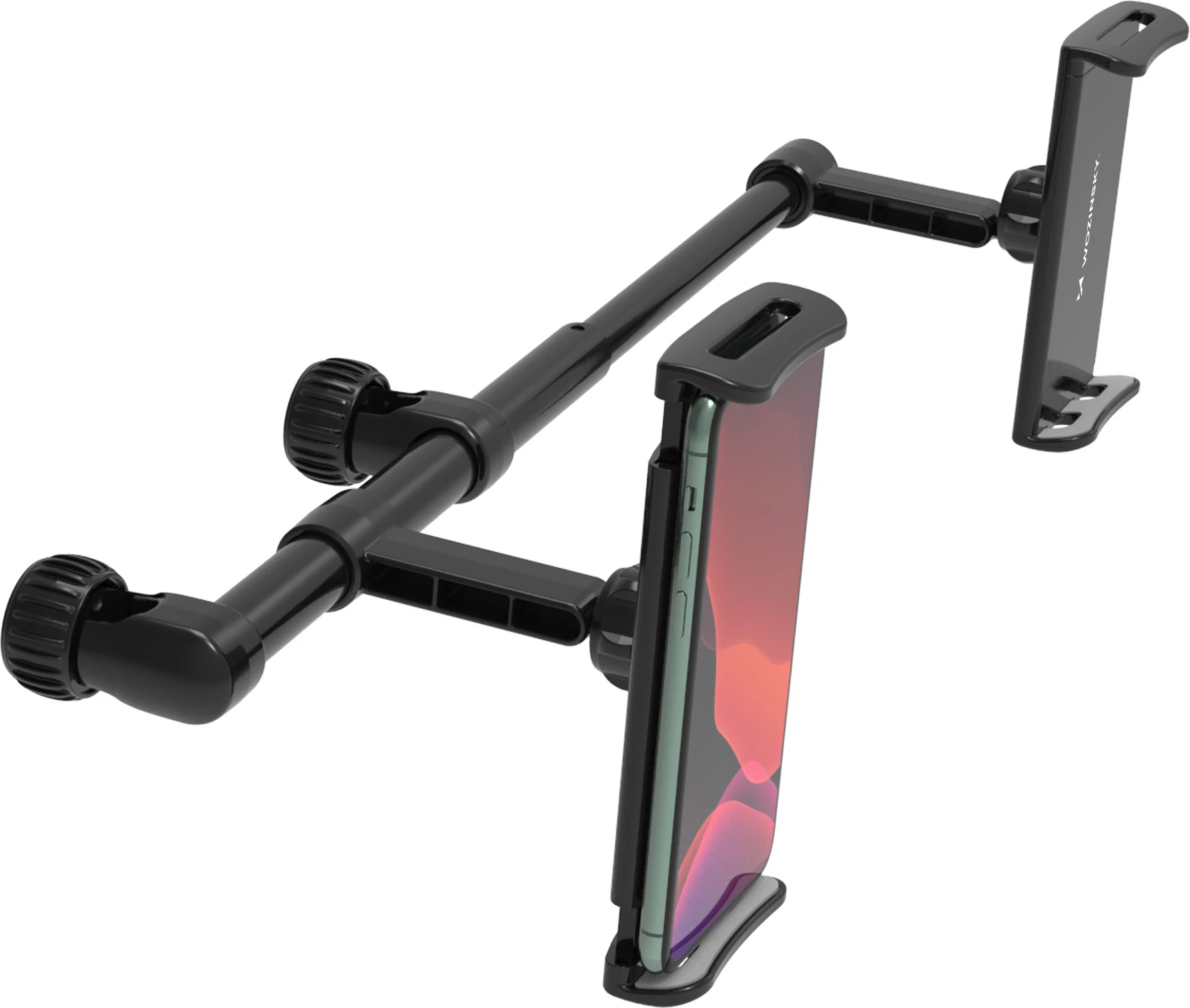 Mbajtës i dyfishtë për telefon/tablet Wozinsky WTHBK1, për mbështetëse koke, i zi