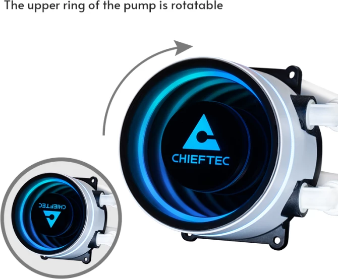 Ftohës uji AIO për CPU Chieftec Iceberg CLC-240-RGB-W 240mm A-RGB PWM për Intel/AMD, e bardhë