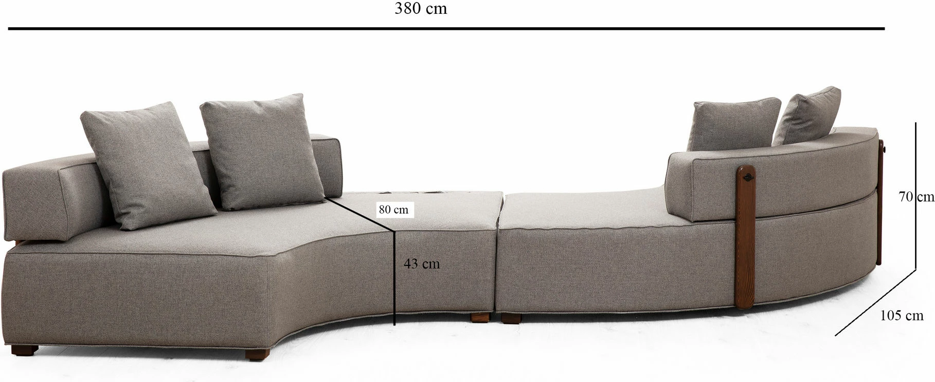 Këndare Atelier del Sofa Gondol-5, ngjyrë gri