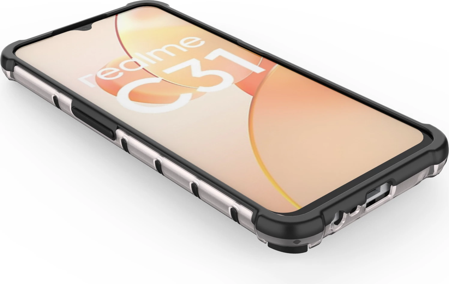 Mbështjellës Hurtel Honeycomb për Realme C31, Transparent