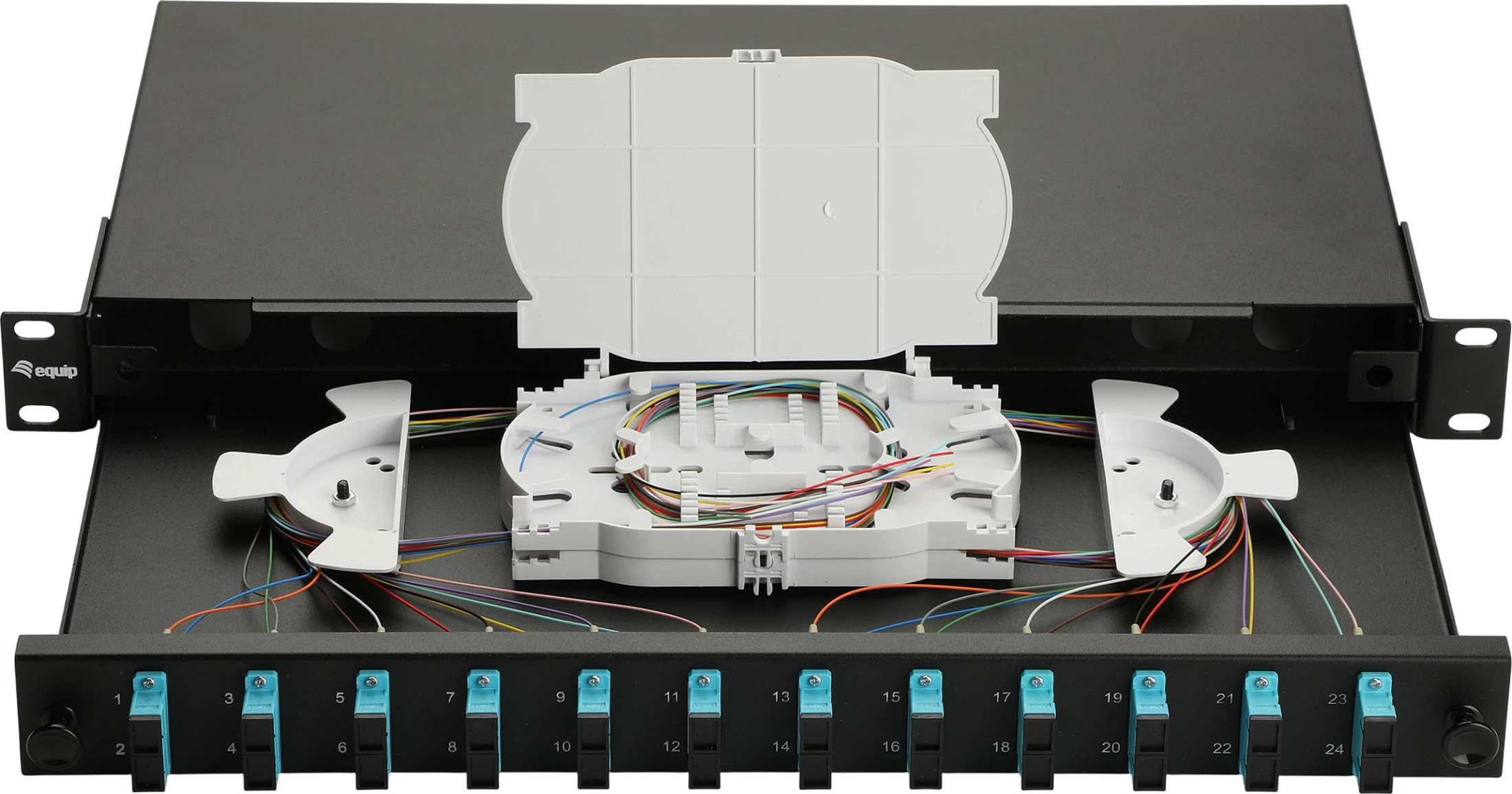 Patch panel optik EQUIP LWL-Spleißkasten, 12-Port SC Duplex OM3, 1U Rack, i zi