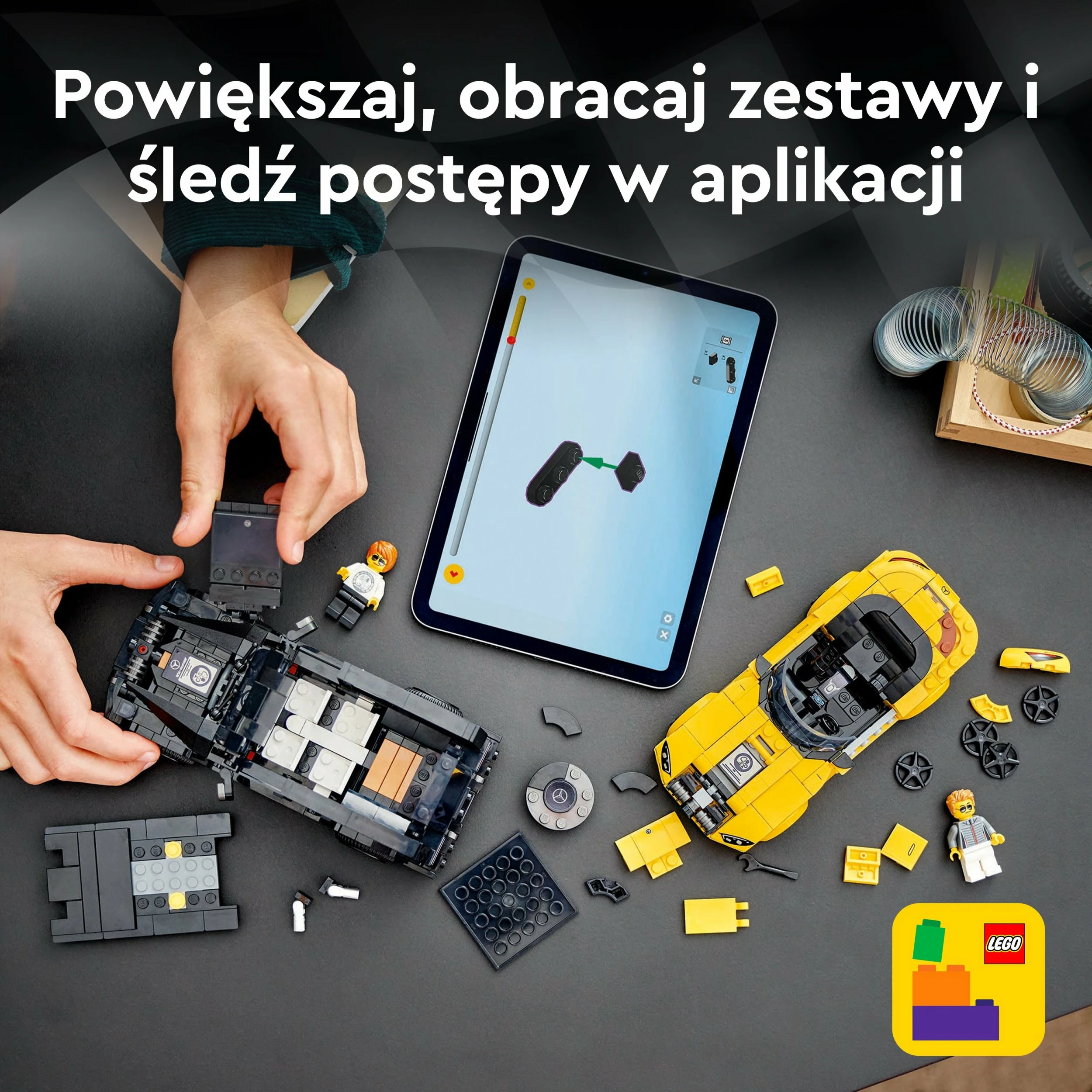 Set LEGO Speed Champions Mercedes-AMG G 63 & Mercedes-AMG SL 63 76924, 808 copë, 10+ vjet, 2 makina, zi/verdhë