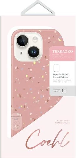 Mbështjellës UNIQ Coehl Terrazzo për iPhone 14 Plus, Rozë