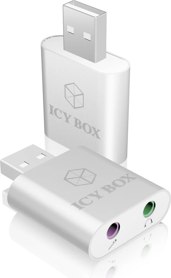 Adapter audio USB IcyBox IB-AC527, i bardhë