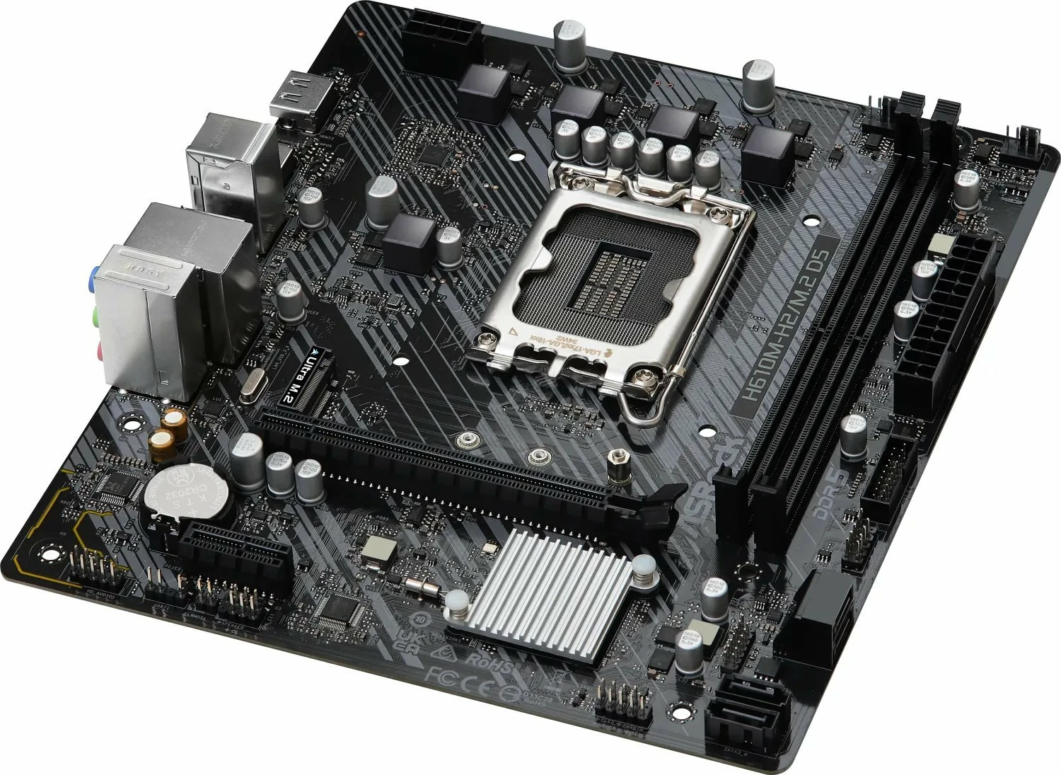 Pllakë amë ASRock H610M-H2/M.2 D5 Micro ATX, DDR5, M.2, Dual HDMI, Gigabit LAN, e zezë