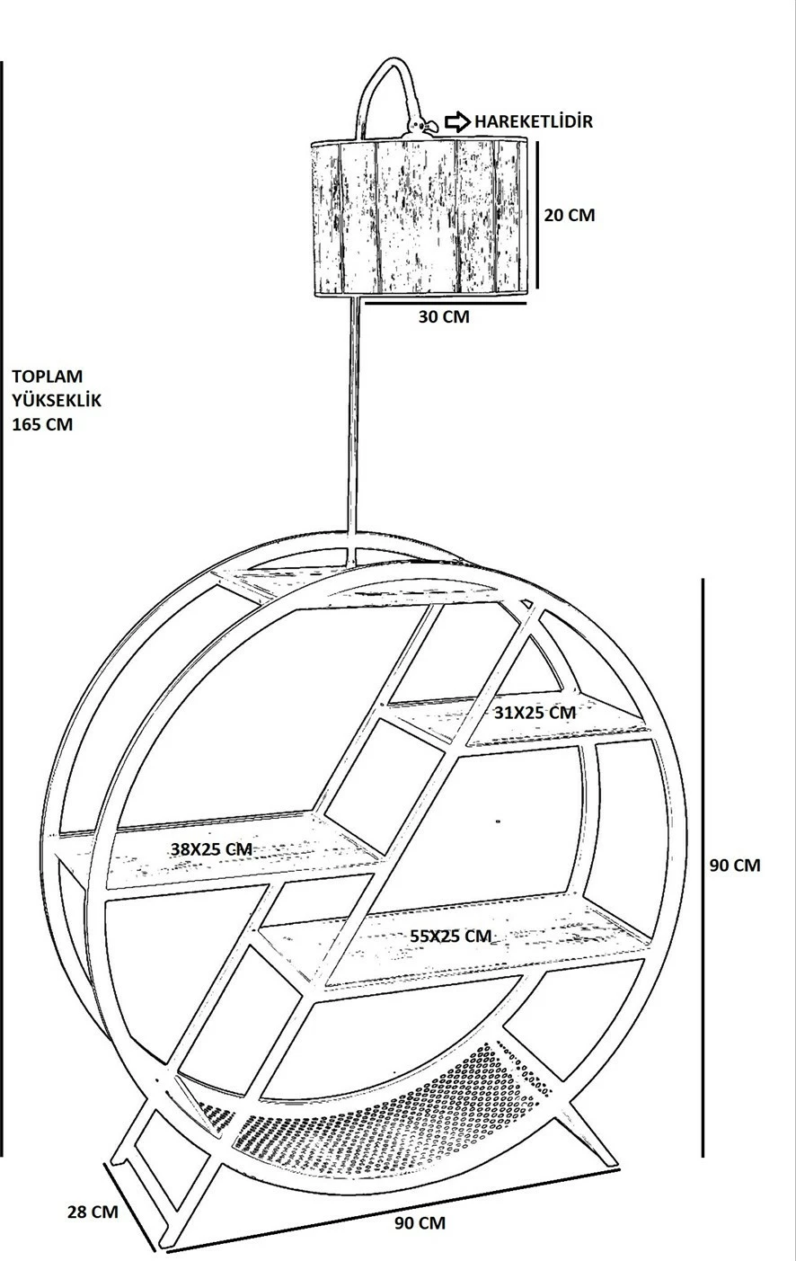 Llambë dyshemeje Opviq, 8529-6, trup metalik, mbajtëse librash, shumëngjyrëshe