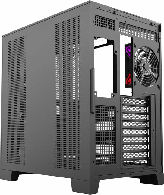 Kasë XYZ PC GEAR Tesseract ARGB X-CS-TESSERACT-B, Midi Tower ATX, 4x ARGB fan, USB-C, xham i temperuar, e zezë