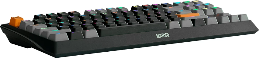 Tastierë mekanike Marvo KG980A EN-B, TKL 87 taste, Blue switch, RGB, me kabllo Type-C, e zezë