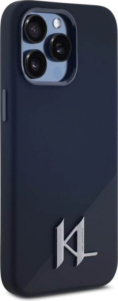 Mbështjellës Karl Lagerfeld Silicone Shadow Metal Initial MagSafe për iPhone 15 Pro, i zi