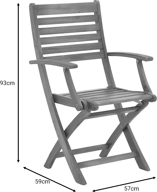 Karrige palosëse me krahë, dru akacie, ngjyrë natyrale, 57x59x93cm