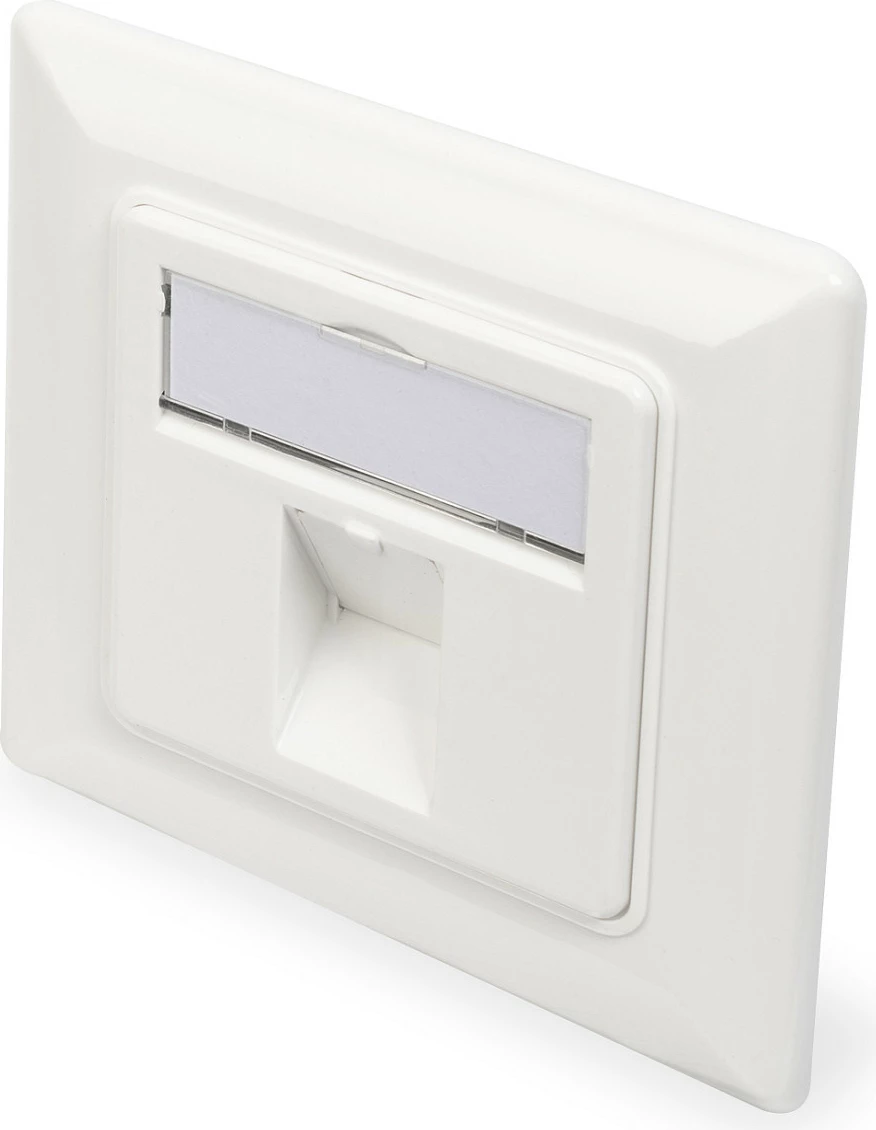 Pllakë muri Digitus për Keystone, RJ-45, metalike, e bardhë