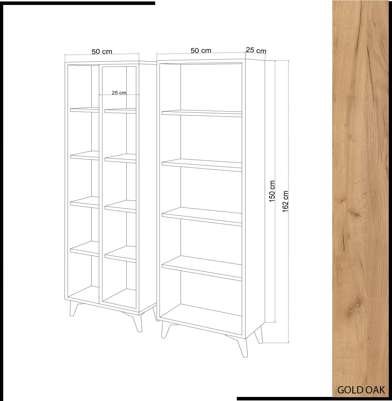 Raft librash modern, ngjyrë lis dhe e bardhë, Skye Decor Potenza, 100x162x25cm (2 copë)