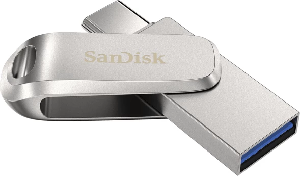 USB memorje SanDisk Ultra Dual Drive Luxe SDDDC4-128G-G46 128GB USB-C/USB-A USB 3.2 Gen 1, argjend