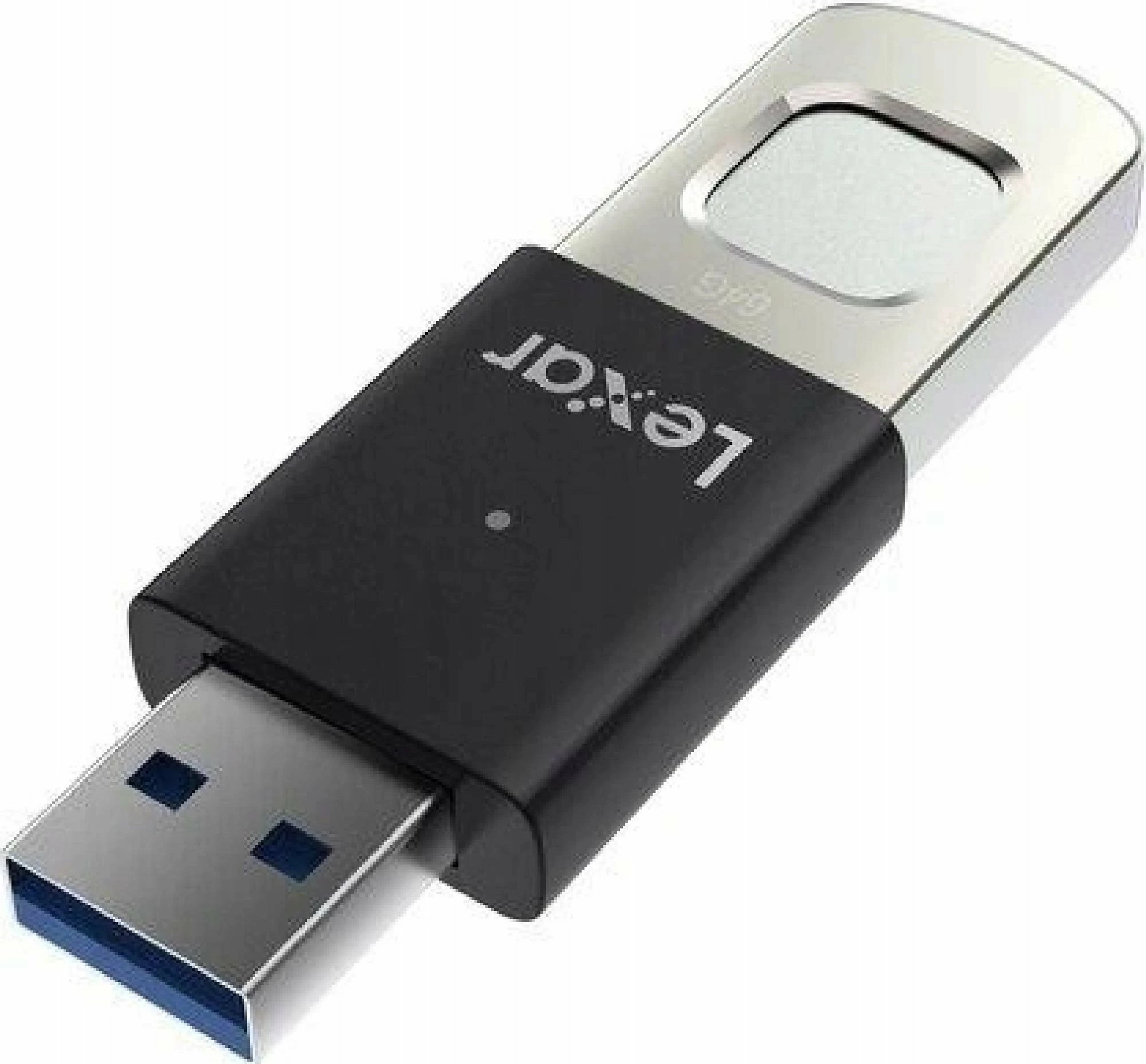 USB memorje Lexar JumpDrive Fingerprint F35Pro 64 GB, USB 3.2 Gen 1, e enkriptuar, me sensor gishti, zi/argjend