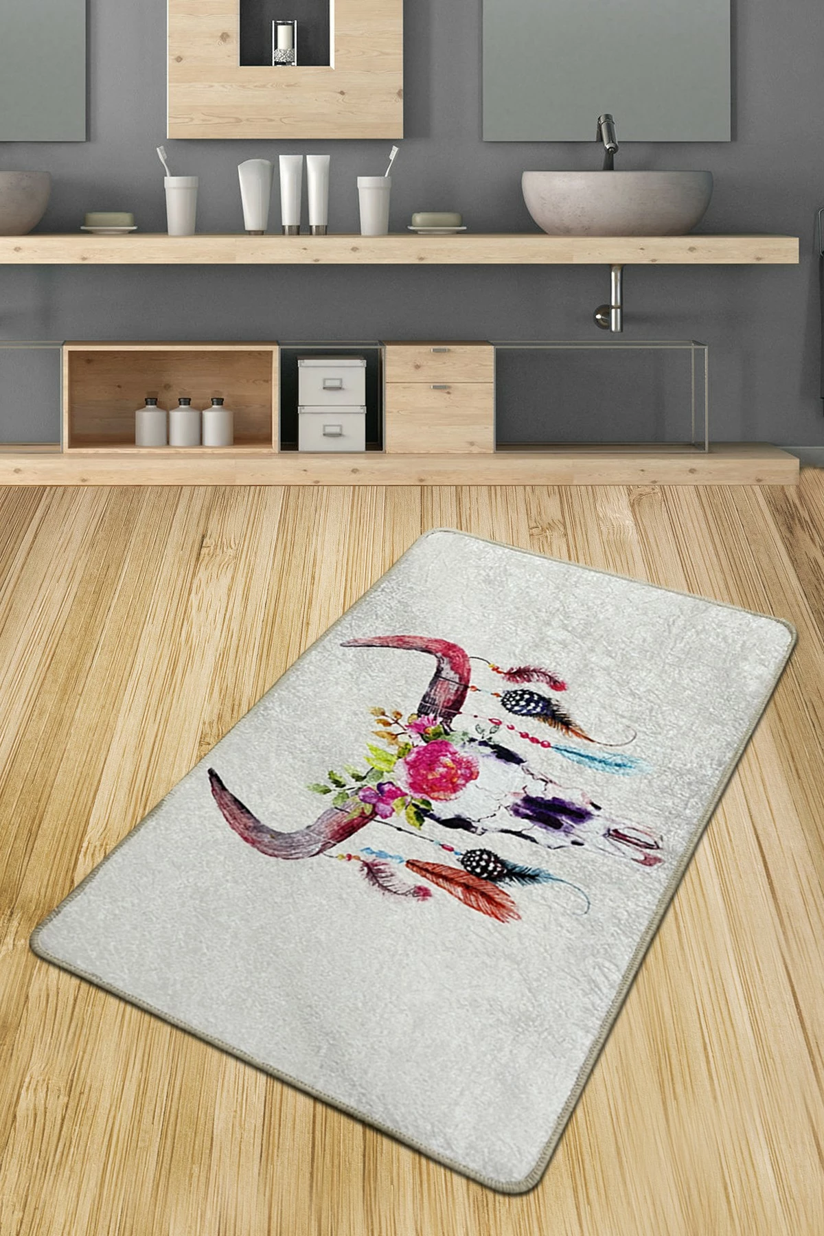 Tapet për banjo Mijölnir, Cervo Djt, shumëngjyrësh, 70x120cm