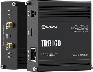 Router industrial Teltonika TRB160, 4G LTE deri Cat6, Gigabit Ethernet, USB-C, SMA, IP30, i zi