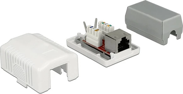 Prizë rrjeti DeLOCK 86196, RJ-45, TIA-568A/B, 1 portë, e bardhë