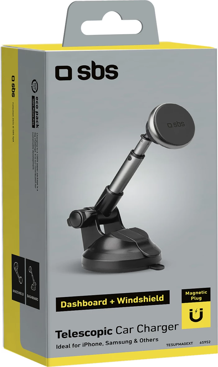 Mbajtës teleskopik për celular SBS TESUPMAGEXT, MagSafe, i zi