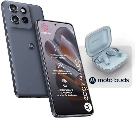 Celular Motorola Edge 60 Neo 8+256GB 5G Pantone Grisaille me Moto Buds