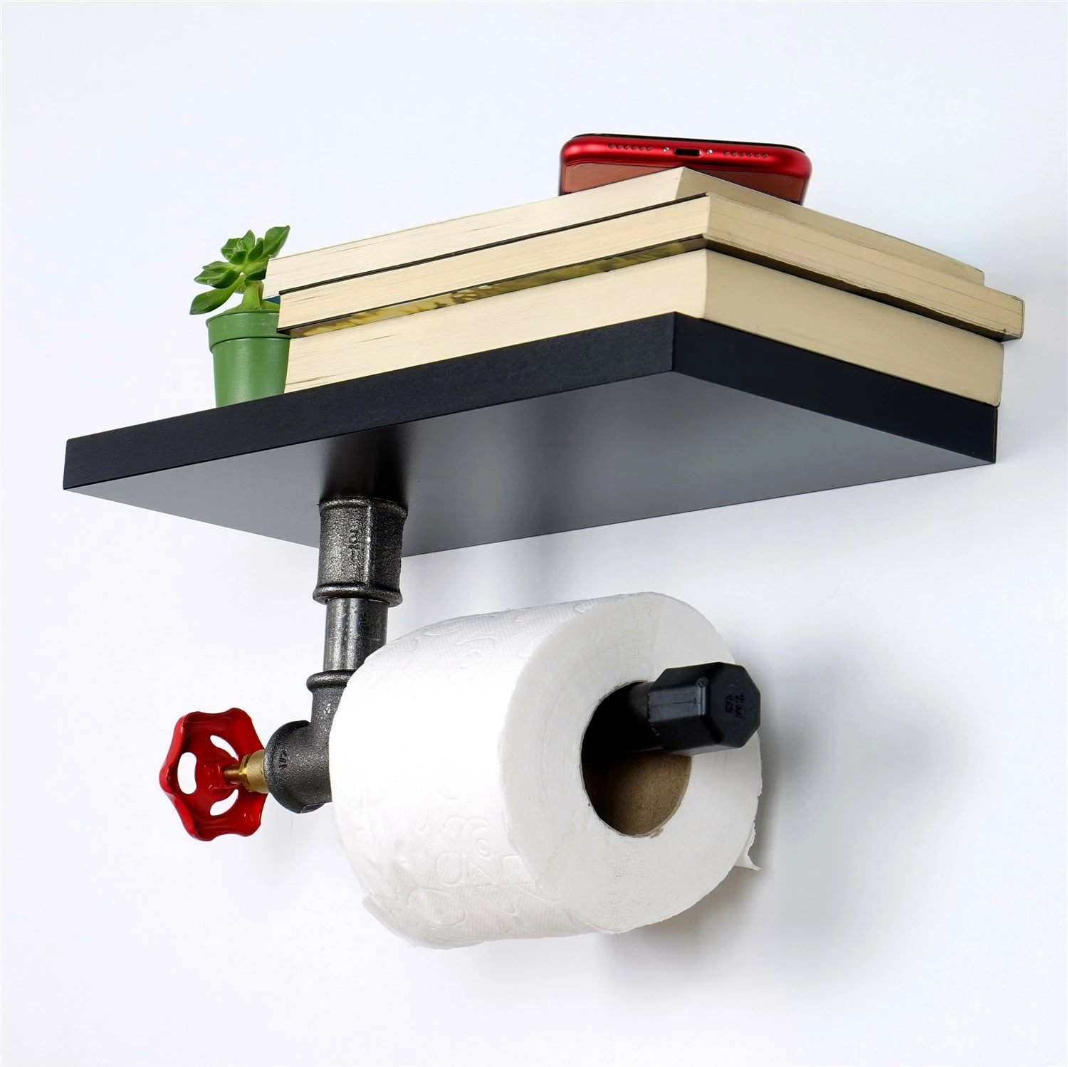 Mbajtës letre tualeti industrial, ngjyrë e zezë dhe argjendtë, Boruraf241