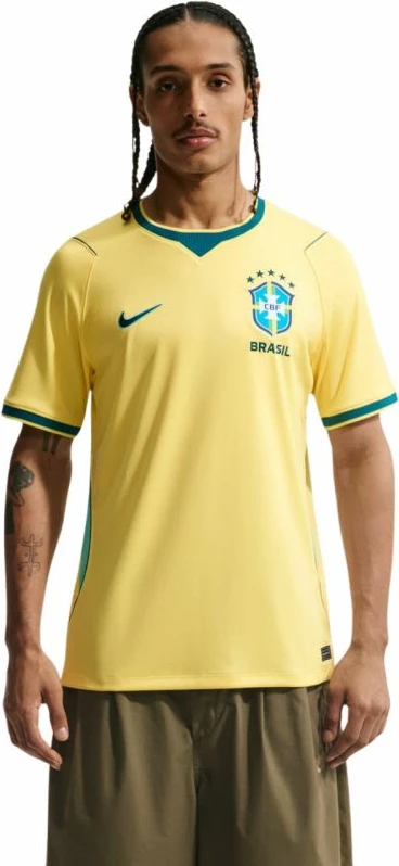 Fanellë meshkuj Nike Brazil 2026 Stadium Home IF7054 724, e verdhë