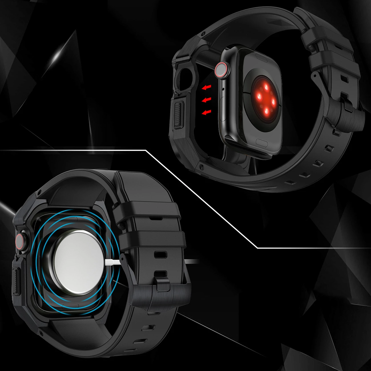 Mbështjellës Kingxbar CYF140 për Apple Watch SE/6/5/4 44mm, çelik inoks me rrip, argjend