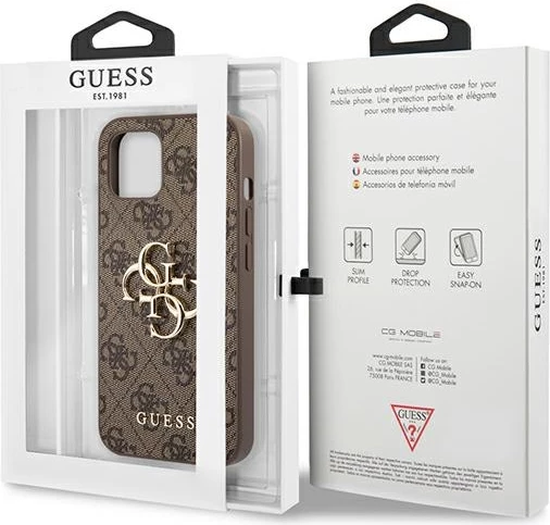 Mbështjellës Guess GUHCP13M4GMGBR për iPhone 13, 6.1", hardcase, kafe