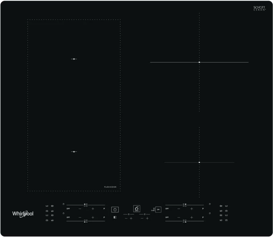 Pllakë gatimi me induksion Whirlpool WLB3360NE, 4 zona, e zezë