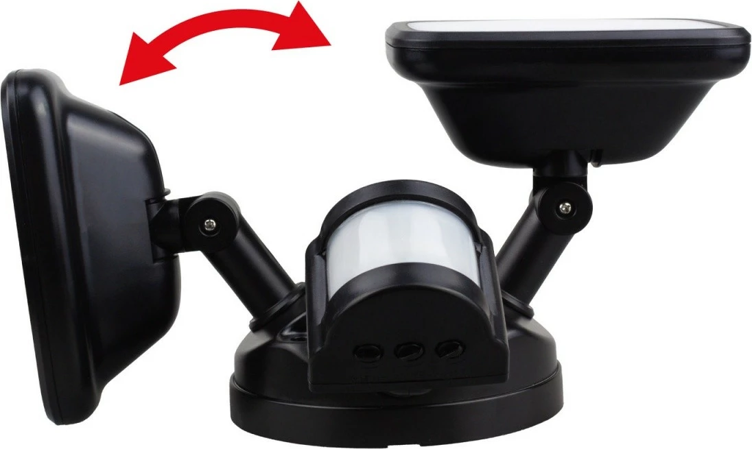 Llampë muri LED Maclean MCE524B 20W 1500lm IP65 4000K me sensor PIR, e zezë