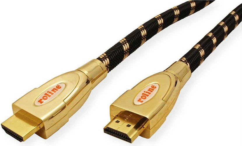 Kabllo HDMI ROLINE GOLD, HDMI 2.0, 1 m, 4K 60Hz, Ethernet, e zezë/ari
