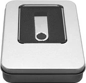 Kuti ruajtëse për USB stick MEDIARANGE, alumini, 115x85x22 mm, argjend