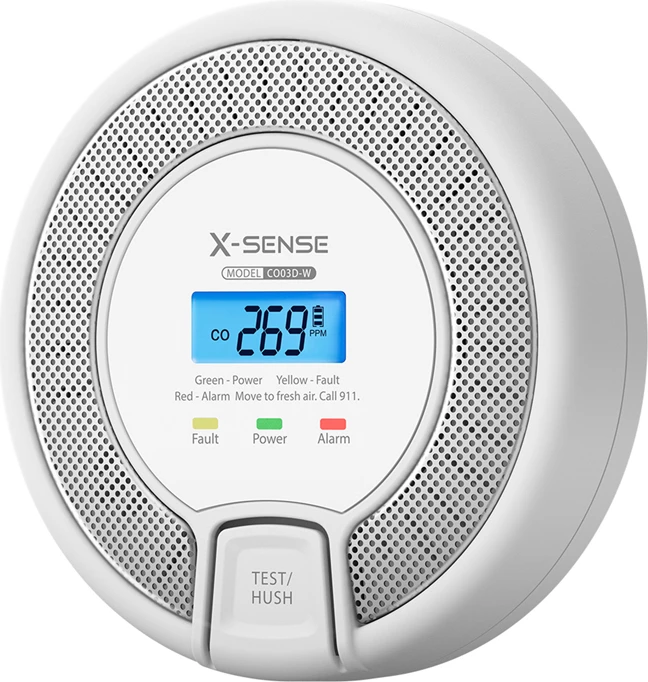 Detektor monoksidi karboni, X-Sense, CO03D-W Link+, Link+ wireless deri 24 pajisje, ekran LCD, sensor elektrokimik Figaro, alarm 85 dB, me 3x AA