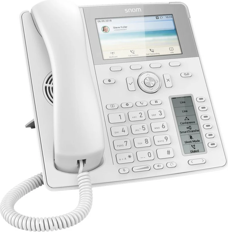 Telefon IP Snom D785, i bardhë, dorezë me kabllo, montim në mur