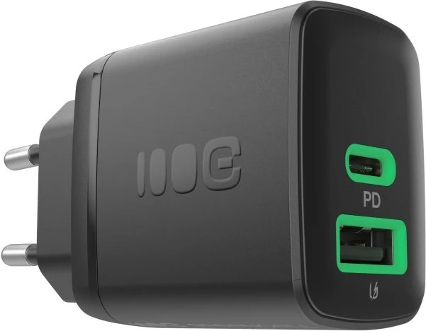 Karikues muri, Green Cell PowerSource Duo30 CHARB-GC-30AC-B, 30W, 1x USB-C PD + 1x USB-A, i zi