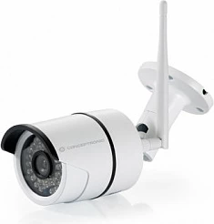 Kamerë sigurie IP Conceptronic Jareth, 2MP 1080p, Wi-Fi + LAN, Night Vision 20m, IP66, e bardhë